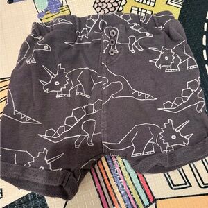 Gray Dinosaur Print Shorts